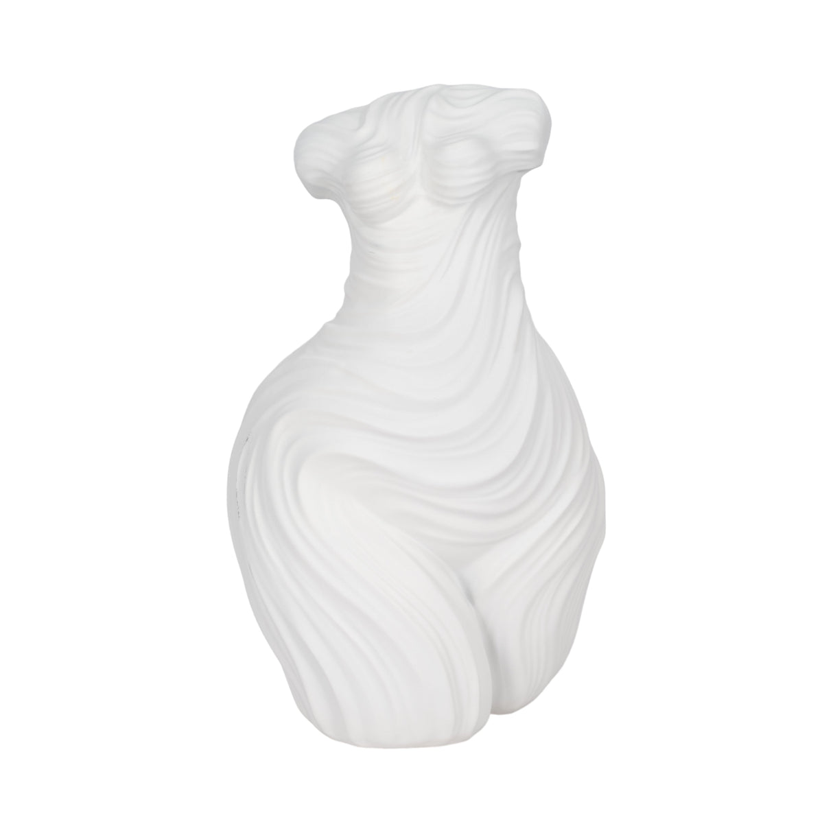 16" Curvy Ribbed Sculpture, White