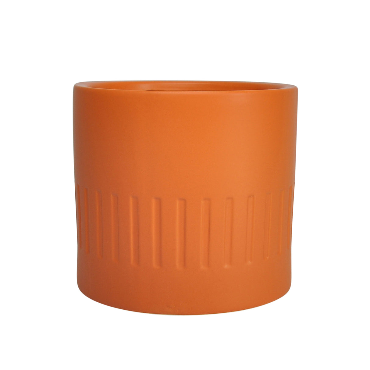 Ec 12" Planter W/ Ridges, Terracotta