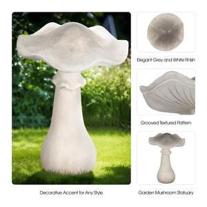 28" Garden Mushroom, Grey