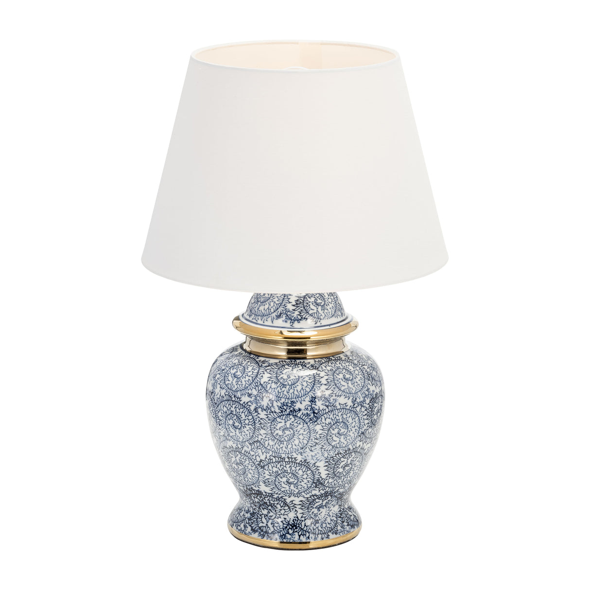 Ceramic 19" Chinoiserie Table Lamp, Blue/gold