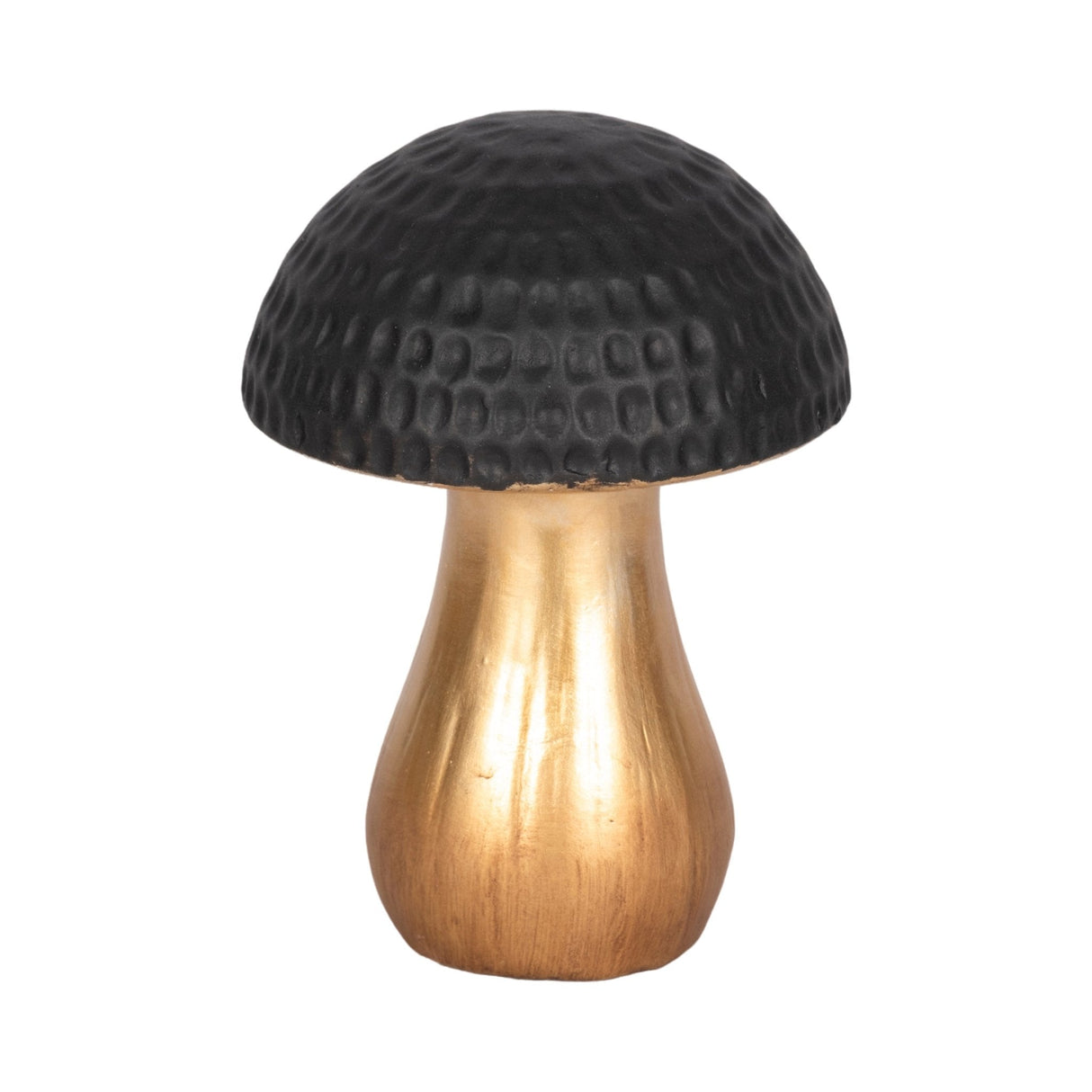 7" Hammered Top Mushroom, Black/gold