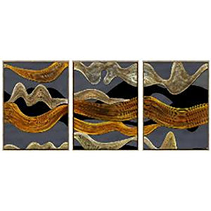 S/3 25X32 ABSTRACT ON CANVAS, BROWN/GRAY