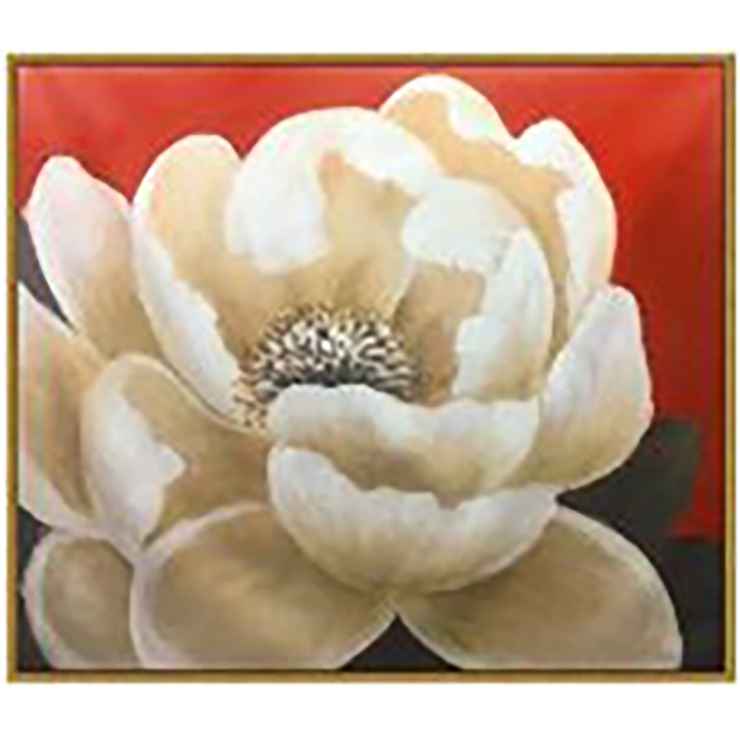 43X37 CAMELIA ON CANVAS, GRAY