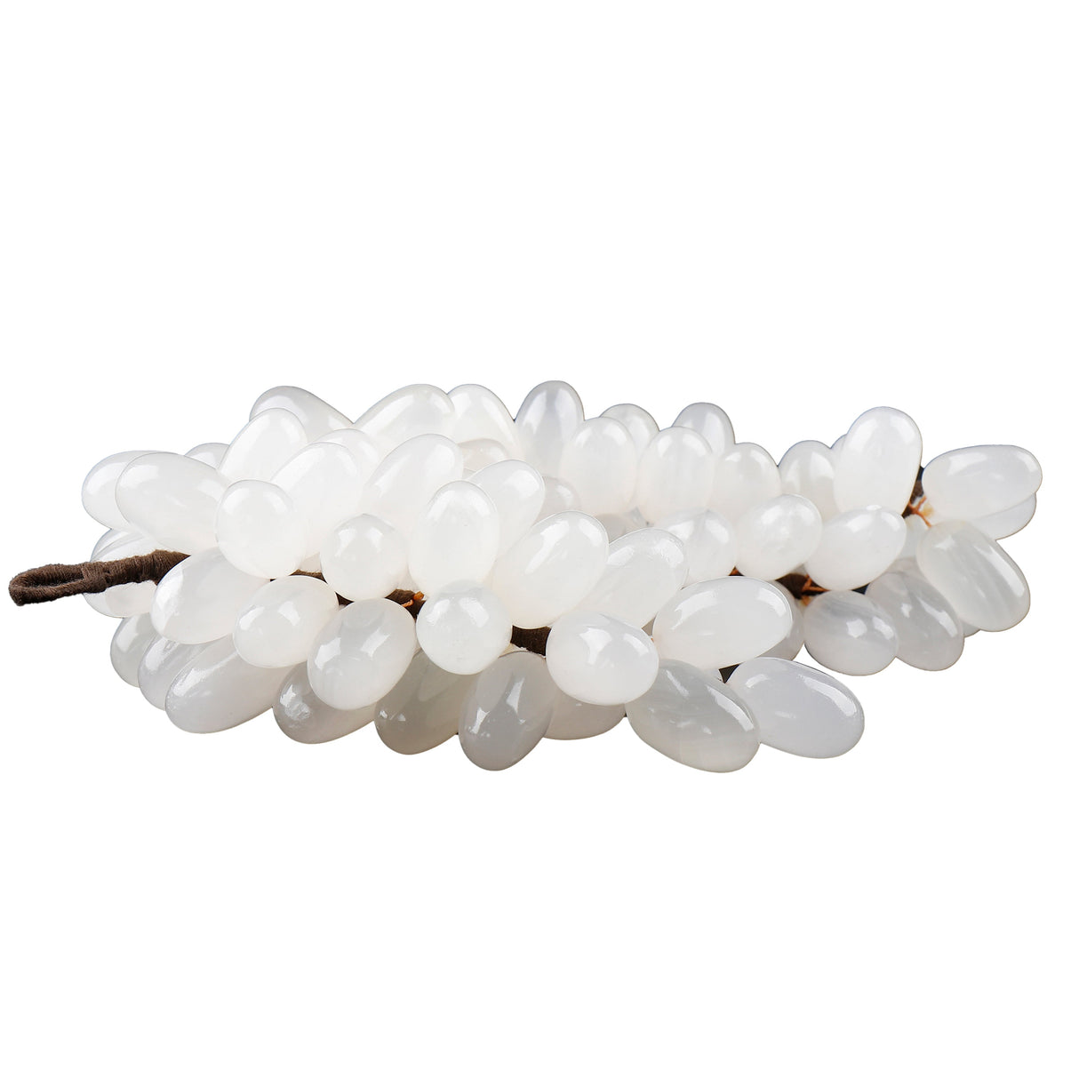 7" Naples Onyx Stone Grapes, White