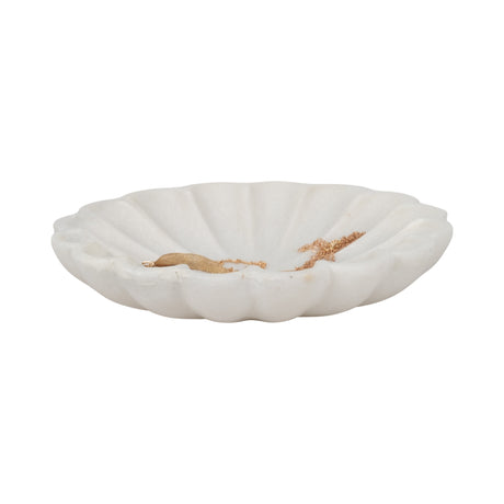 8" Hadara Marble Flower Tray, Tan