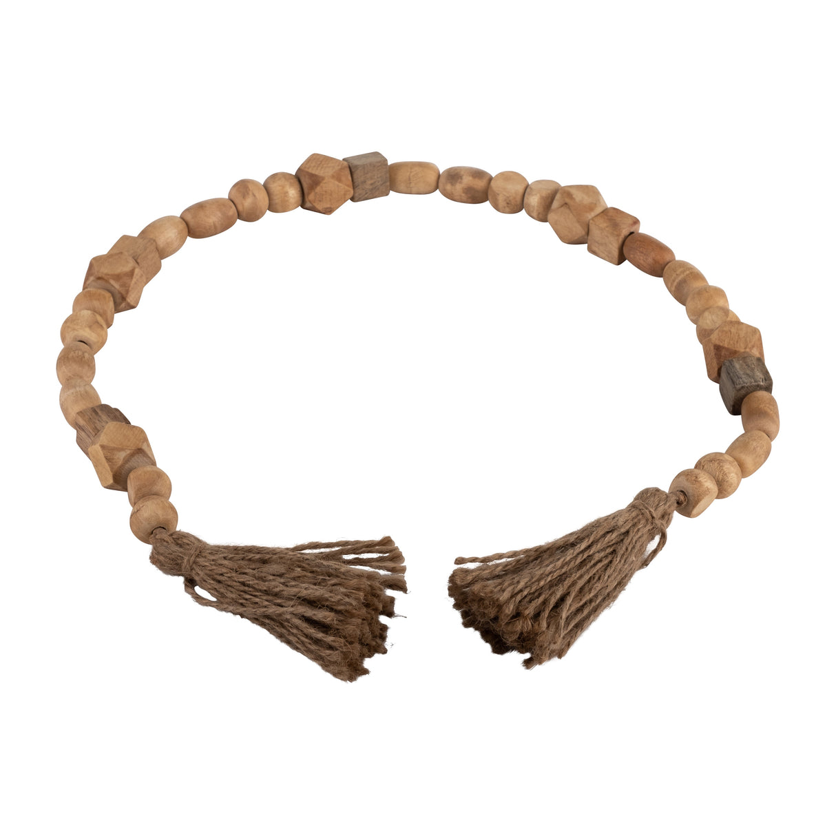 WOOD, 25" BEAD GARLAND, NATURAL