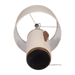 24" Ecomix Fabric Lamp With Wood, Ivory