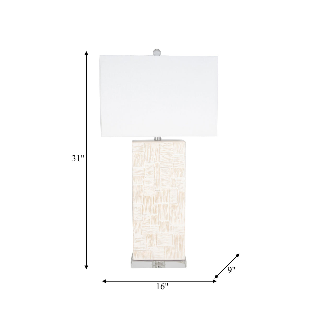 Ceramic 31'' Textured Table Lamp, White