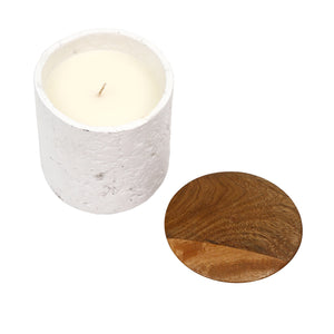 4" 9 Oz Balsam & Myrrh Tall Candle With Lid, White