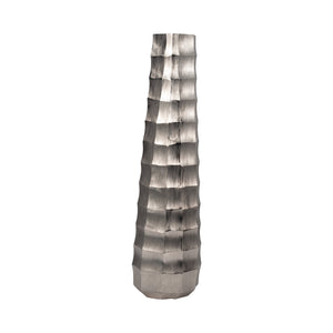 27" Terini Large Metal Vase, Silver