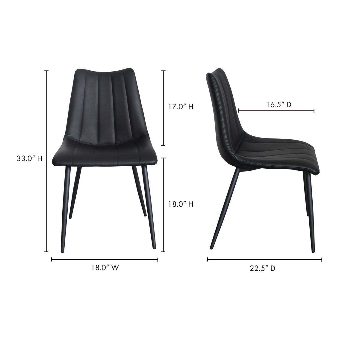 Alibi Dining Chair Matte Black-M2