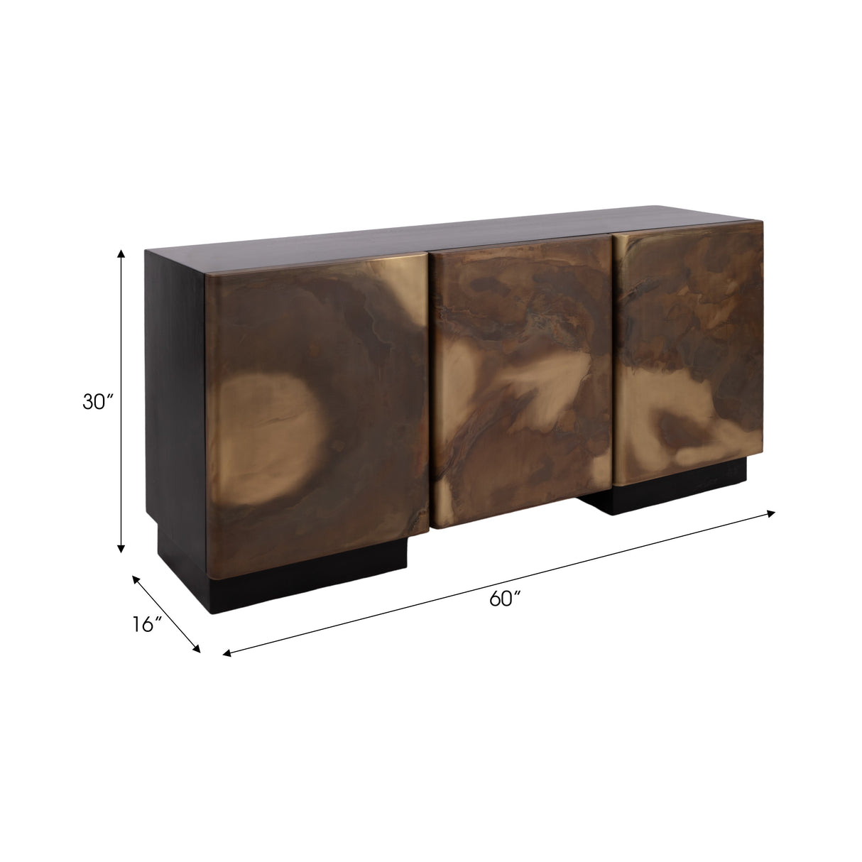 60" Lavish Mango Wood Sideboard, Brown