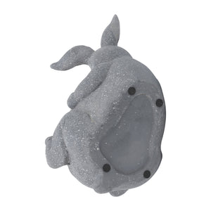 Resin, 15"d  Laying Bunny Planter, Gray