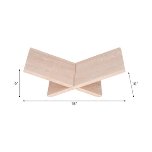 18" Travertine Bookstand, Tan