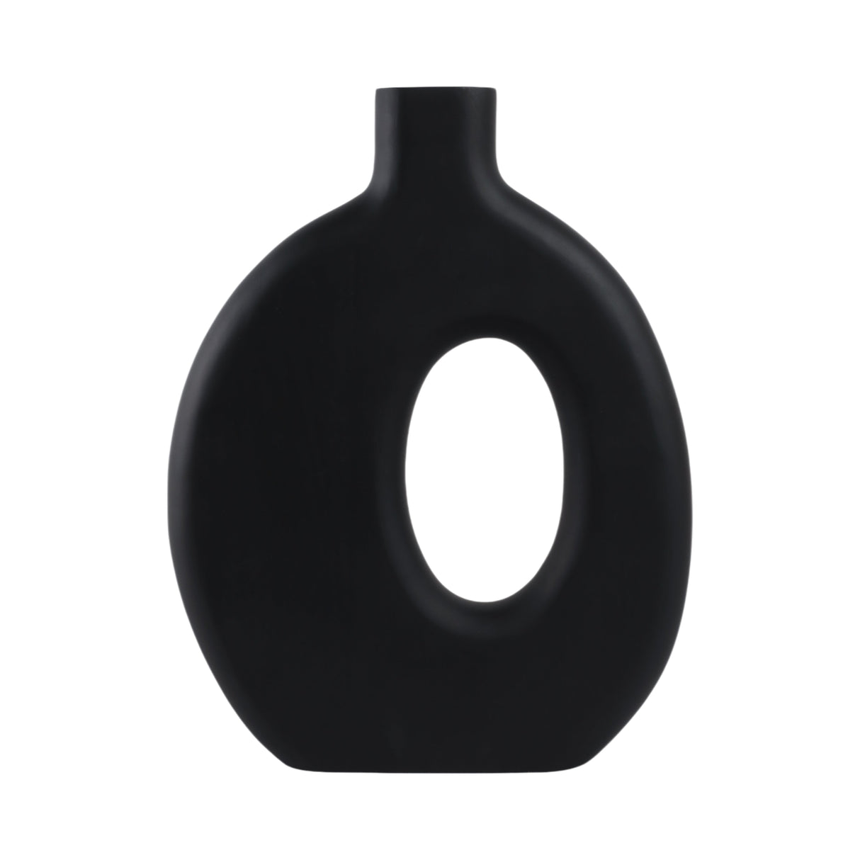 18x14" Cut-out Wood Vase, Black