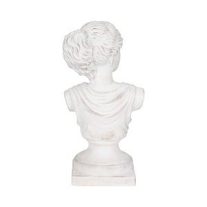 20" Venus Bust Distressed Resin, White