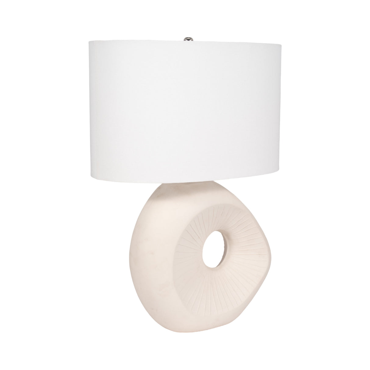 26" Ceramic Table Lamp With Shade, Beige