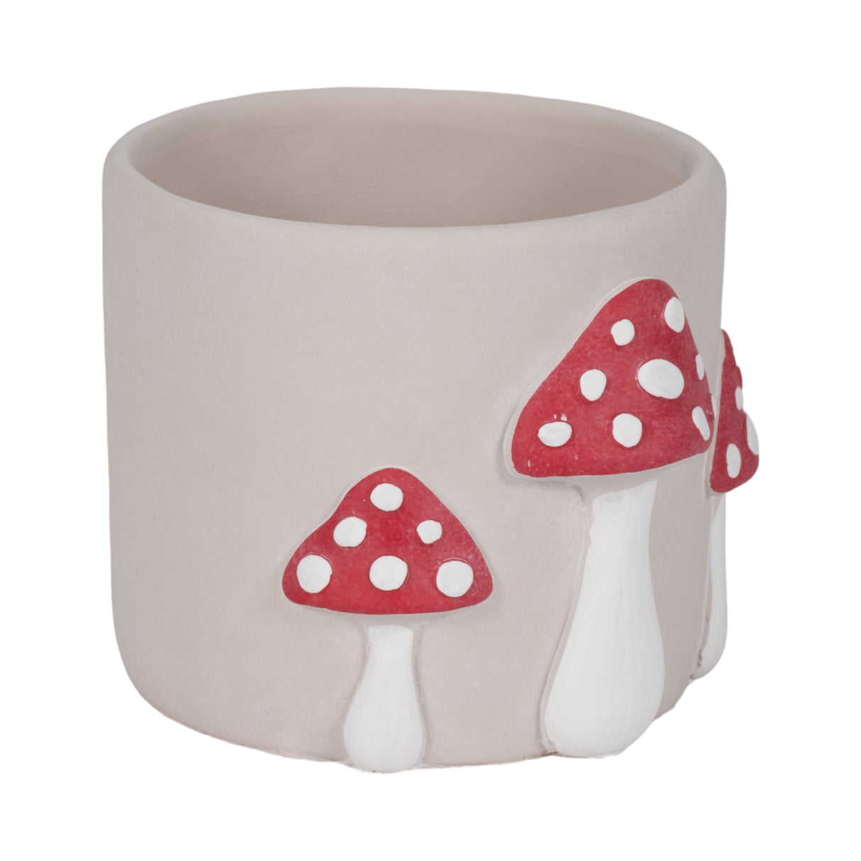 8" Magic Mushroom Applique Planter, Red/white