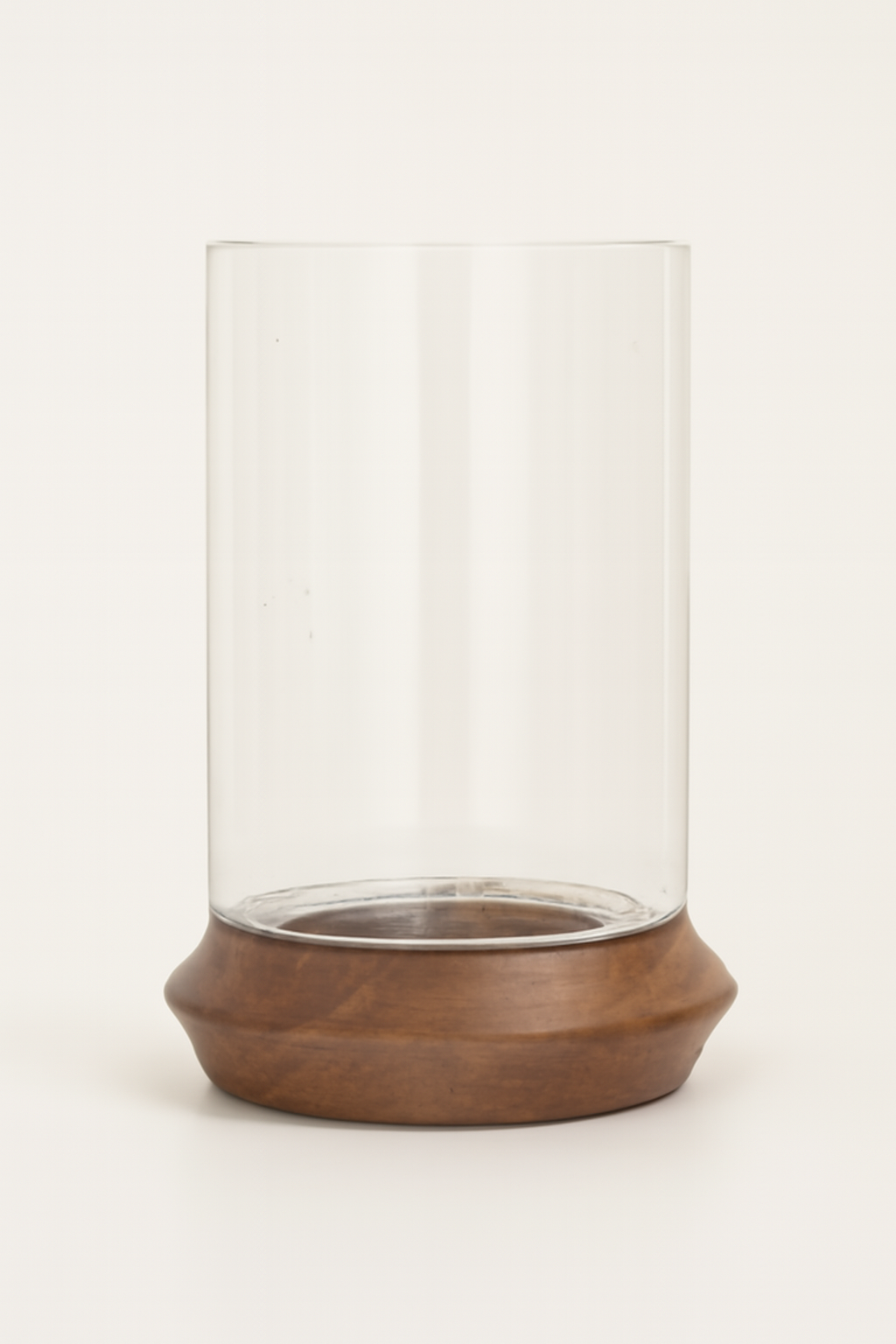 GLASS HURRICANE W/WDN BASE