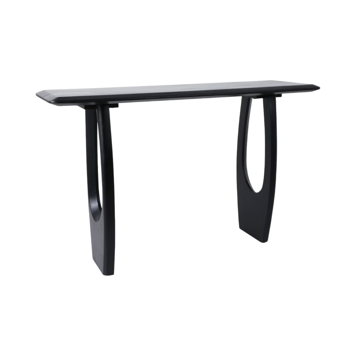 51x32 Modern Mid-century Console Table, Blk 2bxs