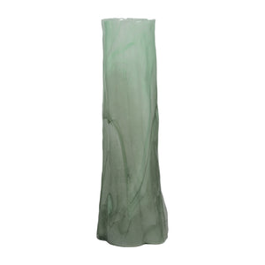 20" Verena Large Green Glass Vase