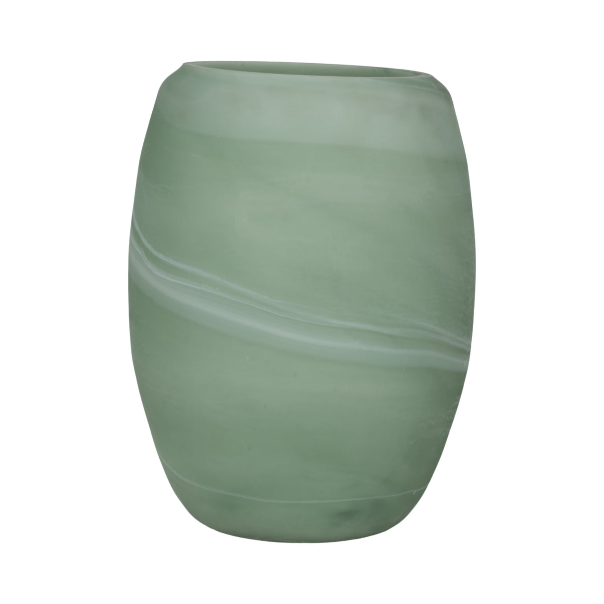 16" Garbo Large Green Glass Vase