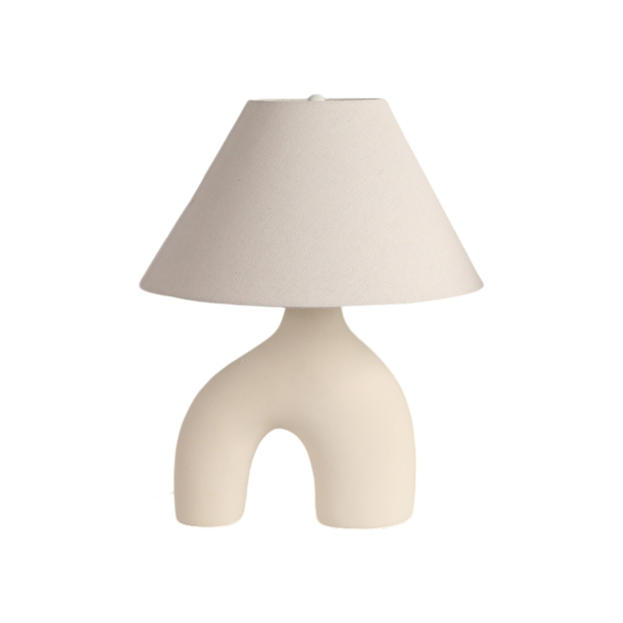 23" Modern Curved Arch Table Lamp, White