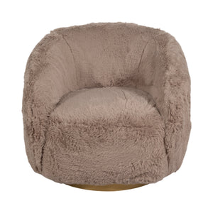 Roundback Swivel Chair, Tan