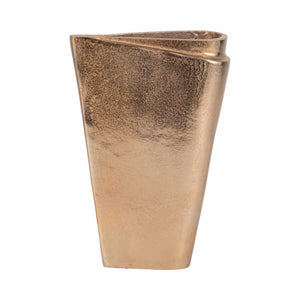 12" Balee Metal Origami Vase, Champagne