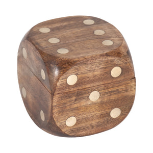 4" Dice Box With Dice Inside, Brown