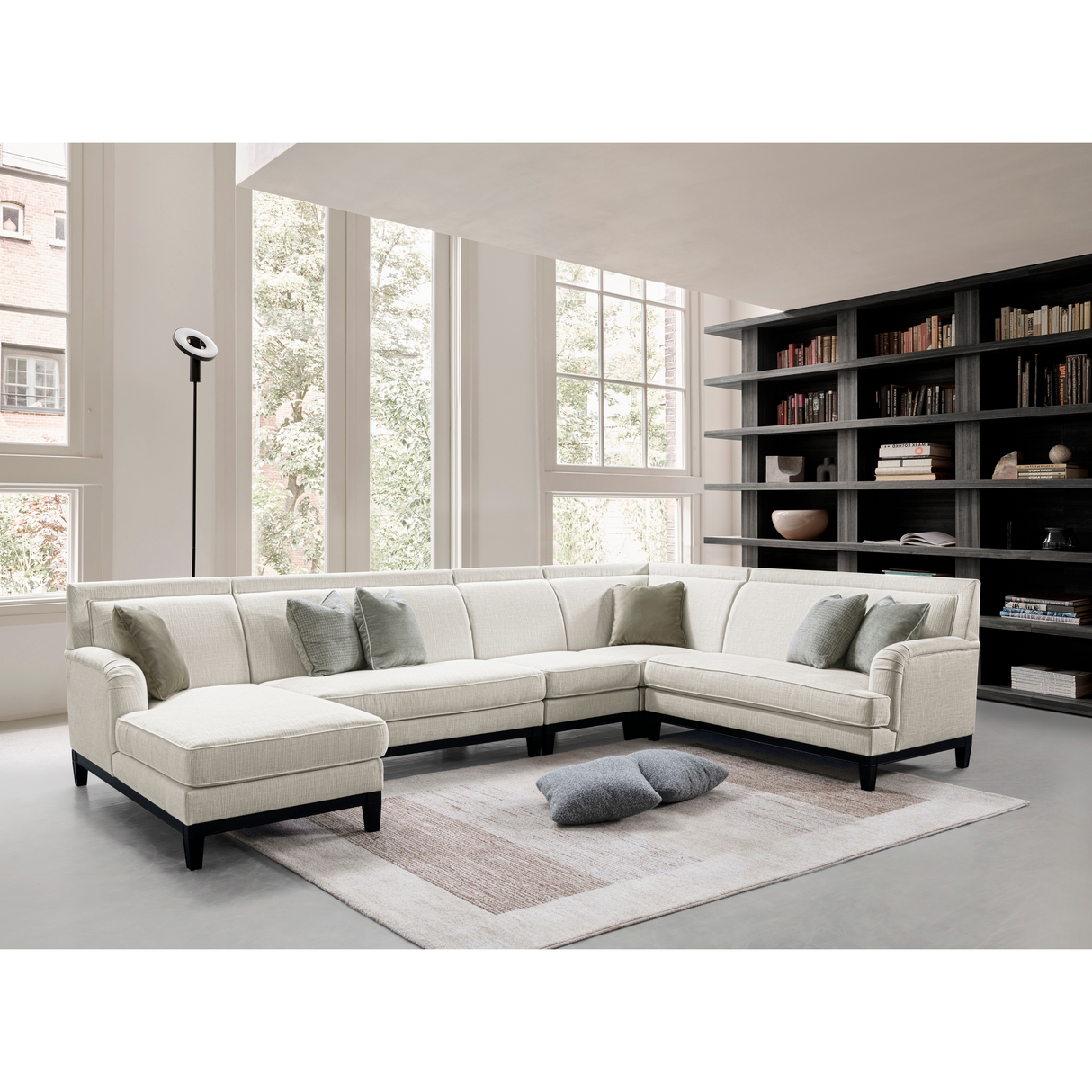 Romanian Key Beige Sectional Left Chaise