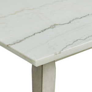 Bette Dining Table W/White Marble Top In White E
