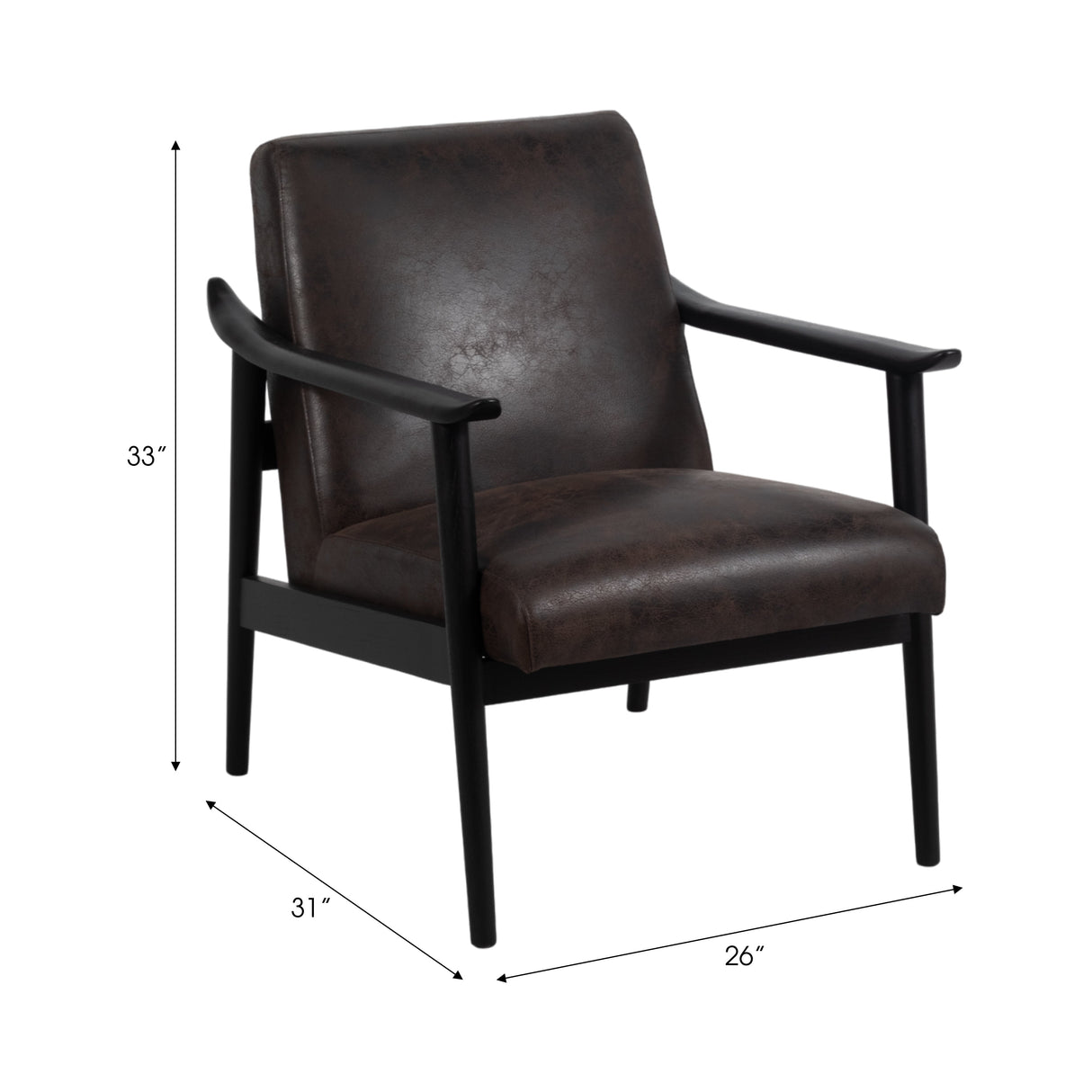 33" Dinasty Accent Chair, Black