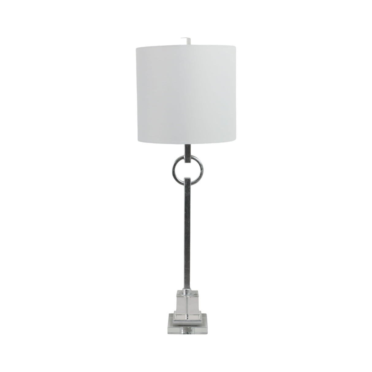 35" Padua Crystal Base Silver Table Lamp
