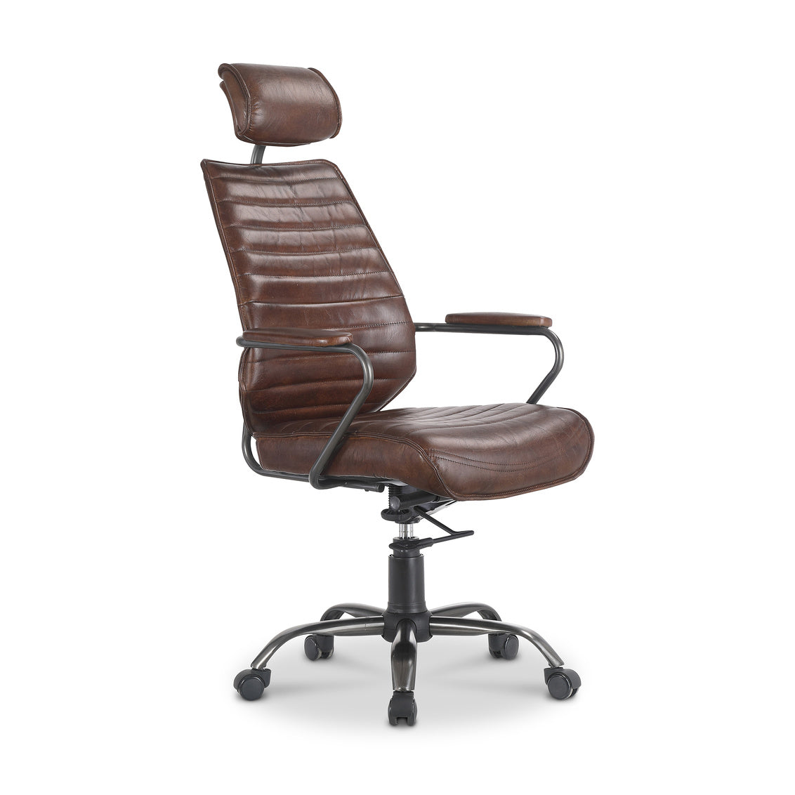 Executive Office Chair Dark Brown Leather