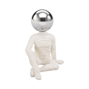 37" Echo Oversized Quartz Resin Sitting Man W/