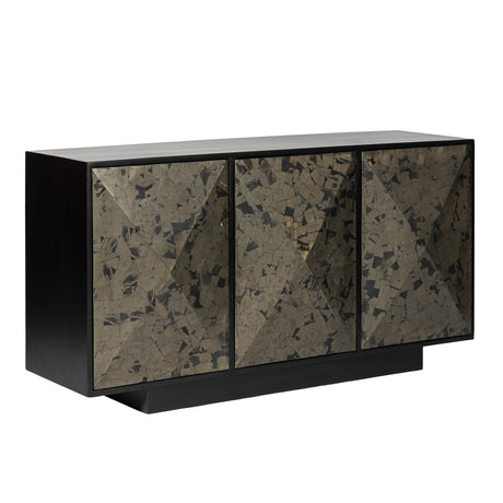 57"livio Pyrite Semi-precious Stone&wood Sideboard