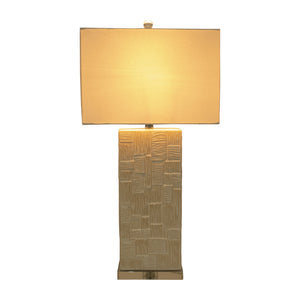 Ceramic 31'' Textured Table Lamp, White