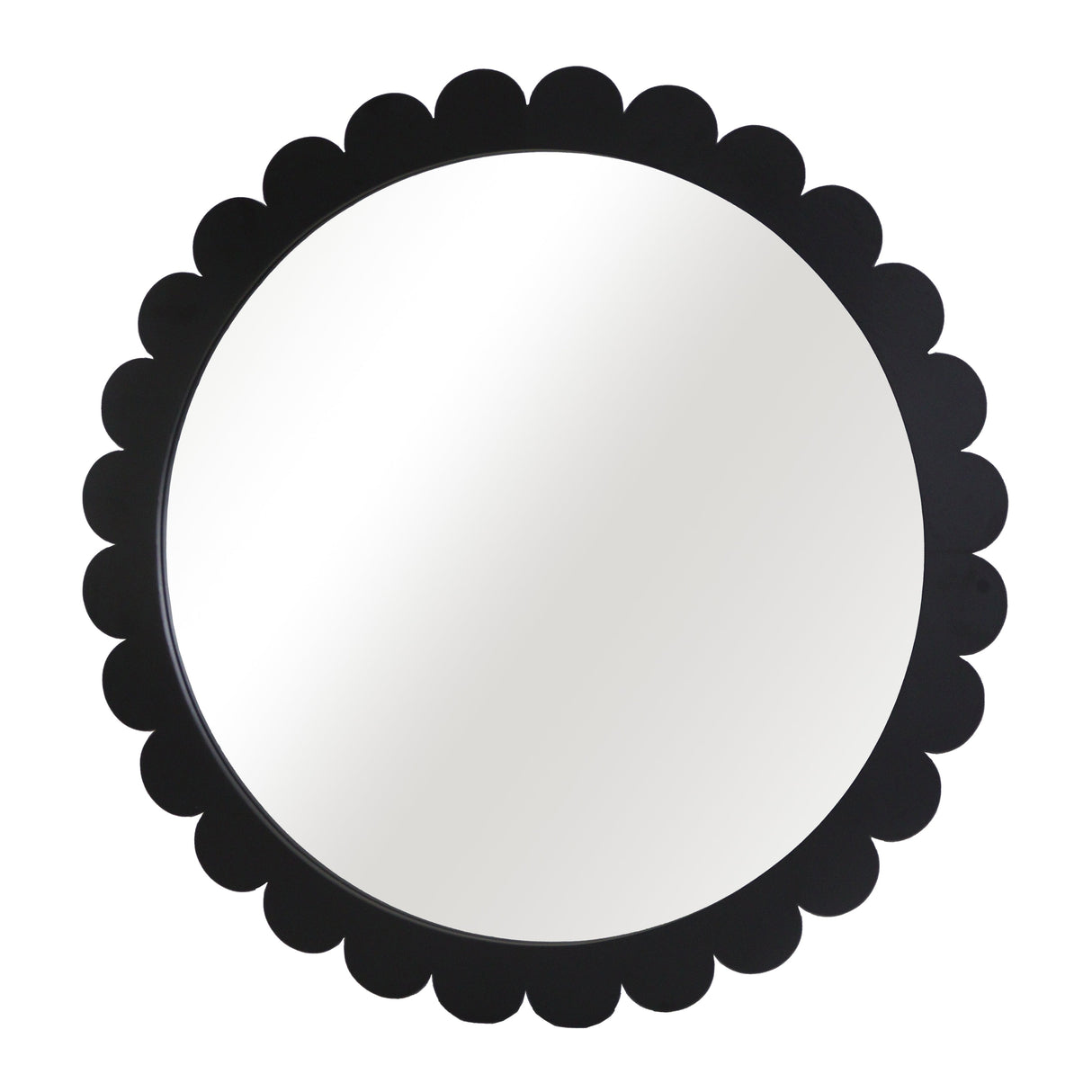 34" Scallop Border Mirror, Black