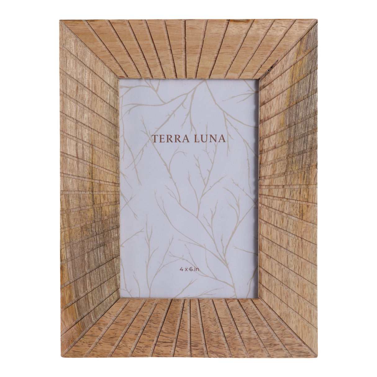 4x6 Wood Starburst Photo Frame, Natural