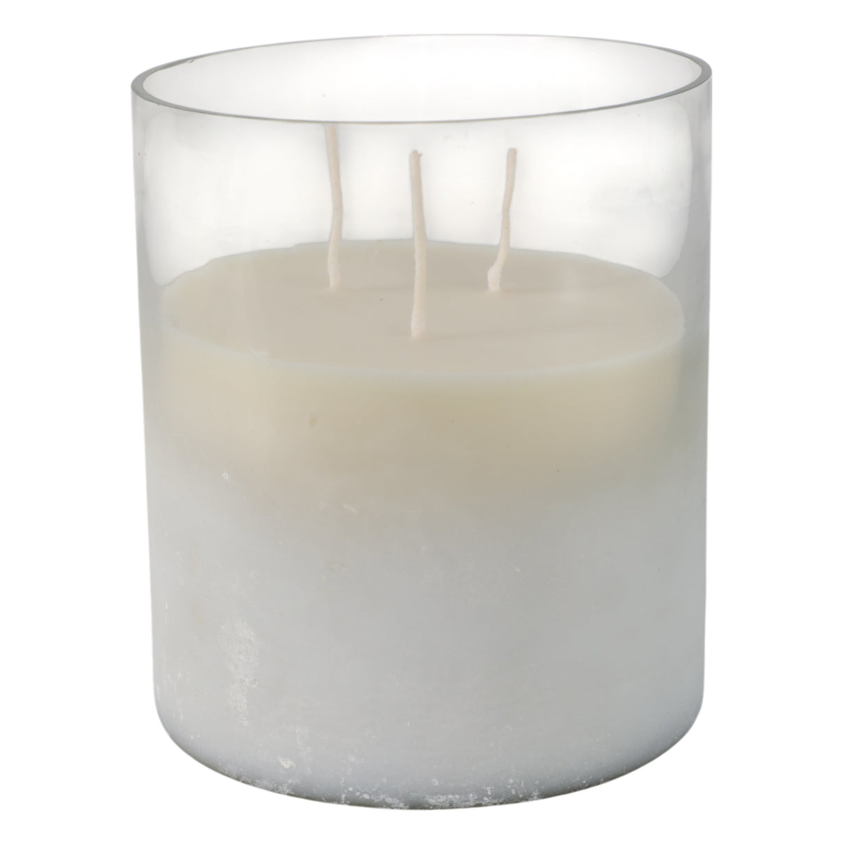 7x6" 65 Oz Jasmine Frosted Glass Candle, Clear
