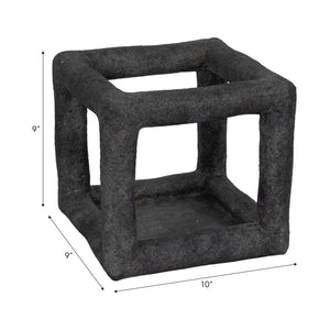 10" Textured Open Square Object, Black