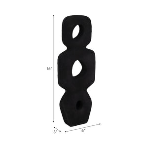 15" Textured Open Cut-out Totem Object, Black