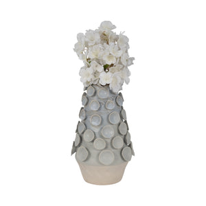 12" Coral Applique Vase, Light Blue Multi