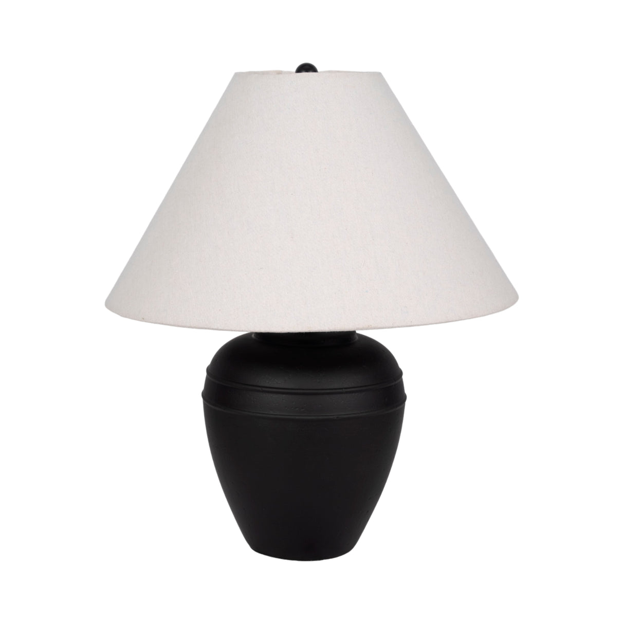 21" Textured Table Lamp Tapered Shade, Black/white