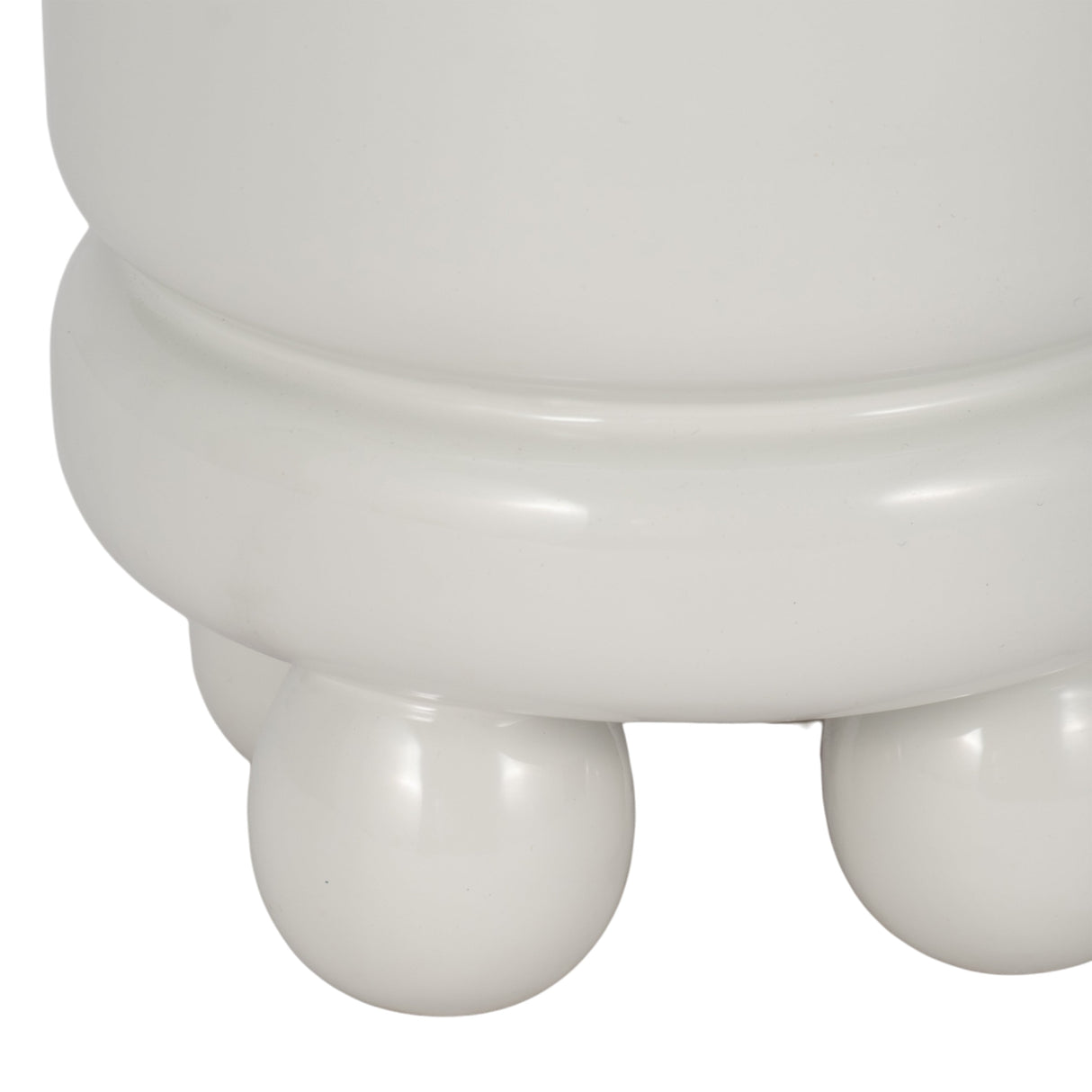 7" Knobby Footed Planter, White