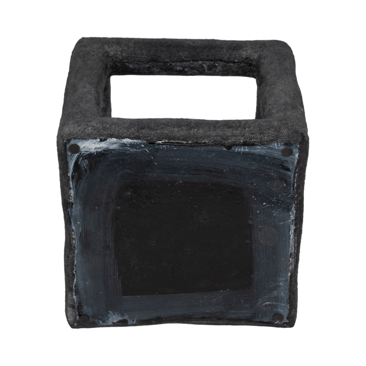 10" Textured Open Square Object, Black