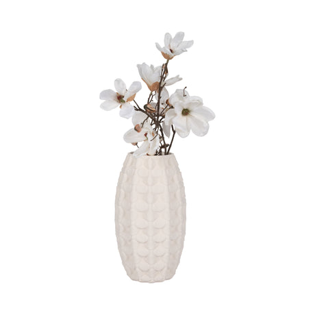 15" Alexander 3d Printed Vase, Ivory/beige