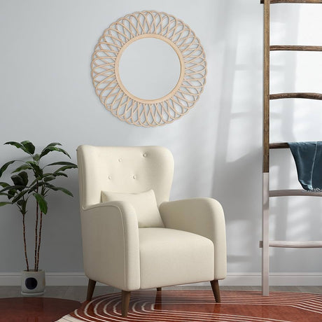 WICKER 35" DAISY MIRROR, NATURAL