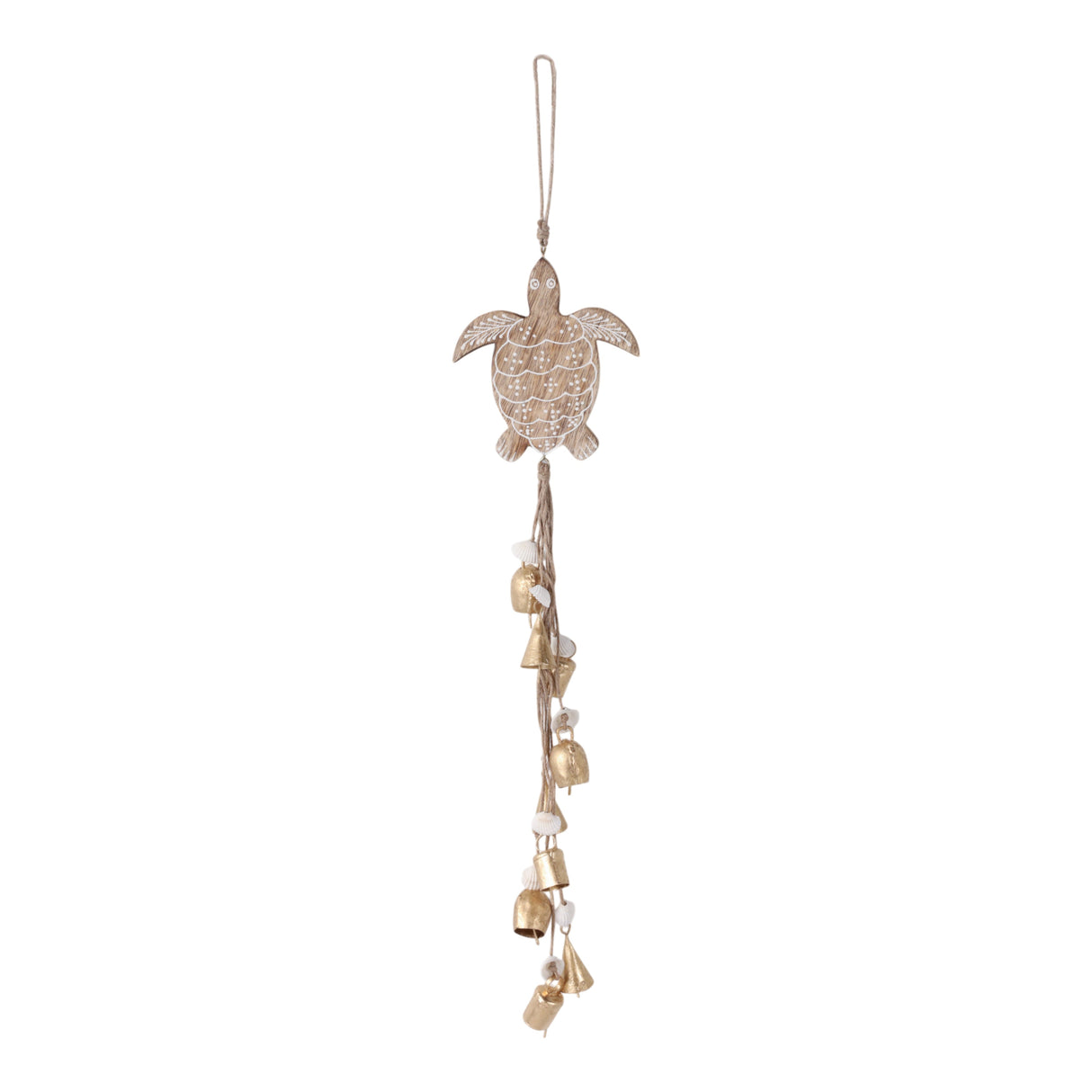 29x6" Sea Turtle With Shells Chime, Brown
